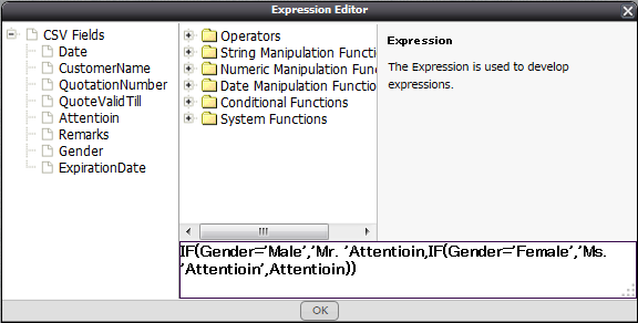 expression editor