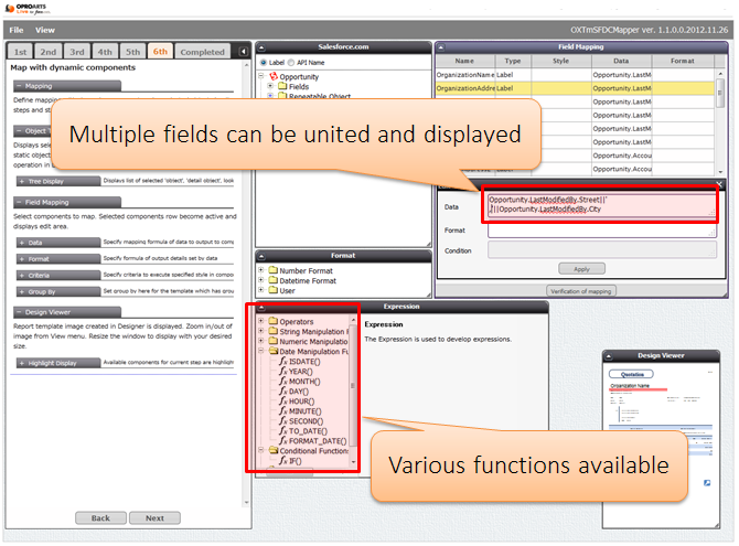 Use operator and function for required fields