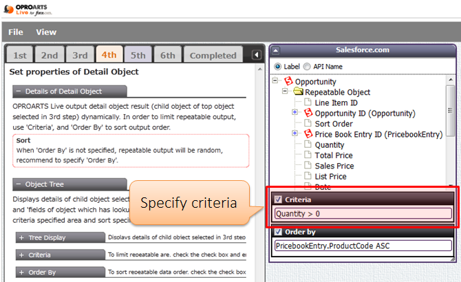 Specity criteria