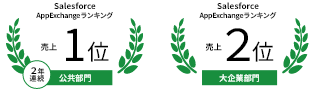 2024年人気のあったAppExchangeアプリランキング 公共部門2年連続売上1位　大企業部門売上2位