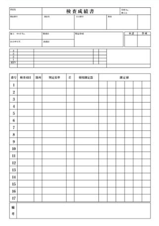 検査成績書